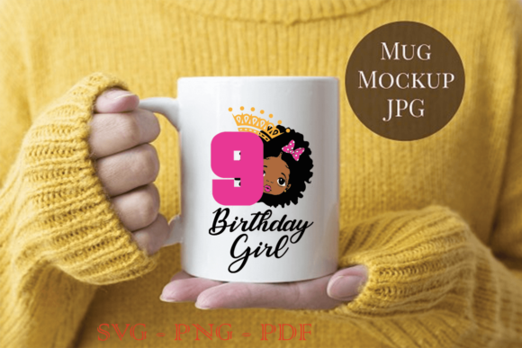 9 Birthday Black Girl SVG: Graphics for Print Templates That Shine