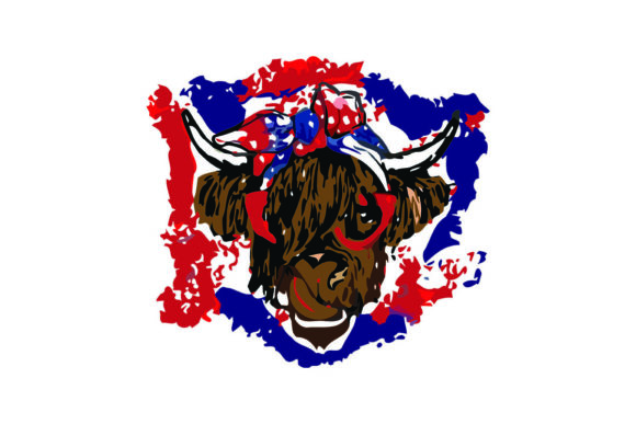 Cow Flag Day America Sublimation Graphics & Art