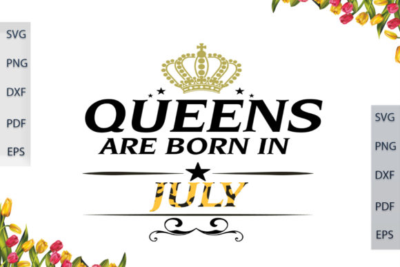 Gift for July Queens Leopard Font Print Templates