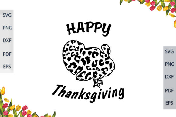 Happy Thanksgiving Turkey Pattern Scaled Graphics