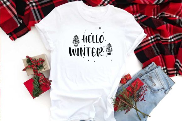Hello Winter Christmas Graphics & T-Shirt Designs