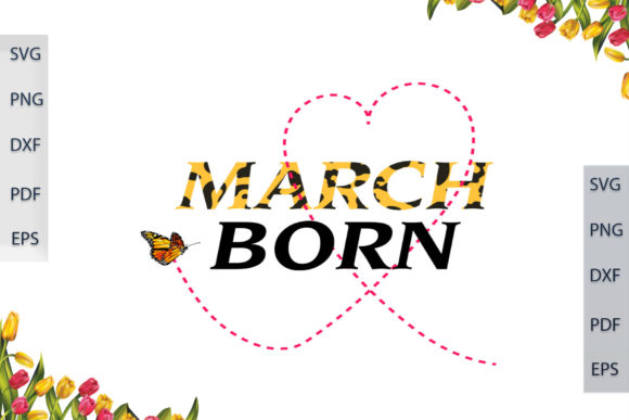March Born in Leopard Font: Graphics & Print Templates