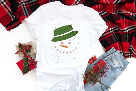 Snowman Wear Green Hat Christmas Graphics
